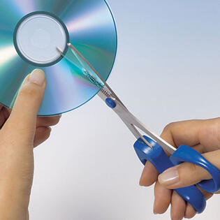 a cd being cut in half